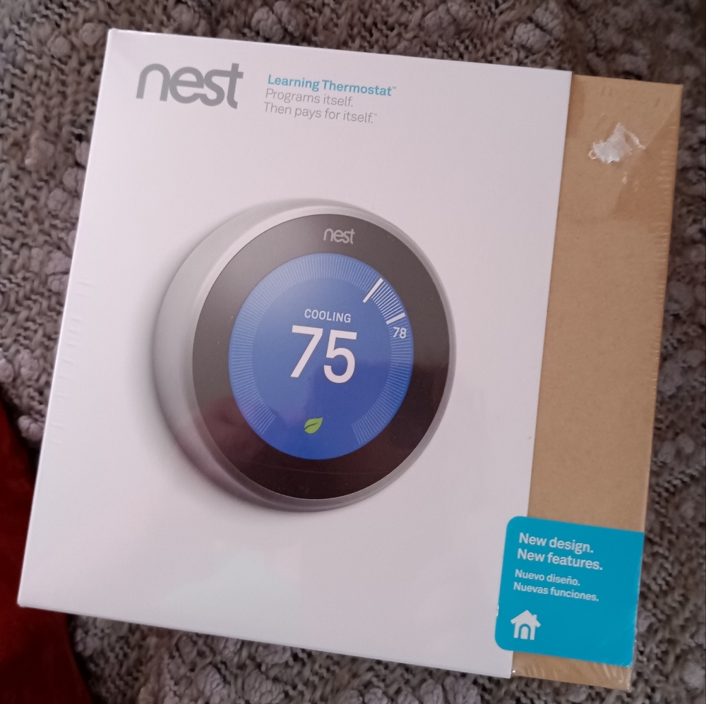 🆕Google Nest Learning Thermostat T3007ES Stainless Steel Color SEALED PACKAGE
